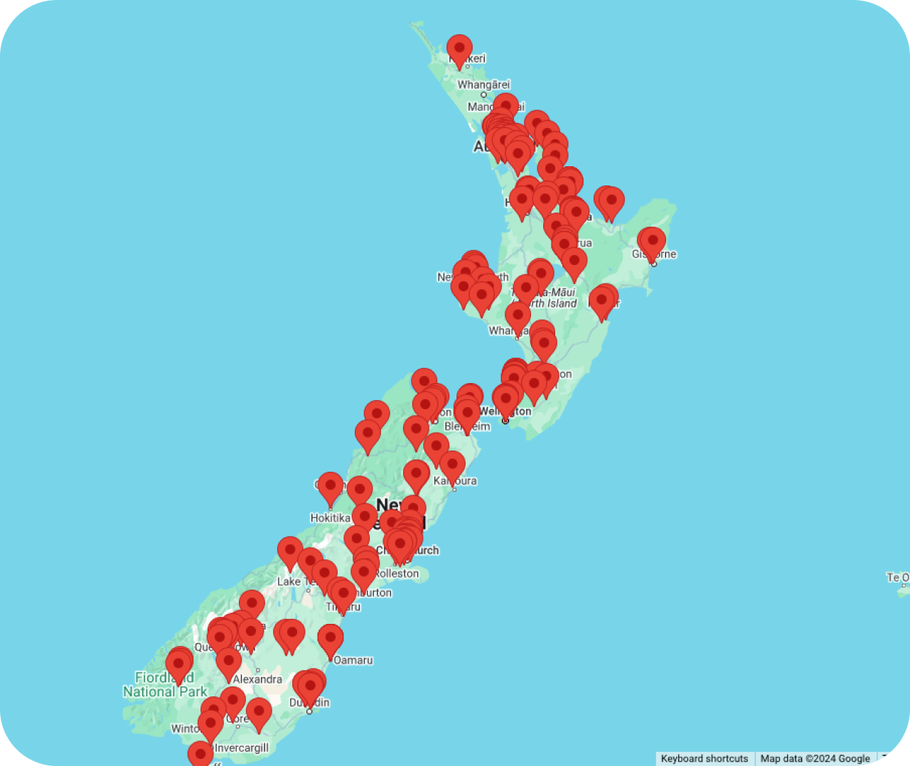 Interactive Race Map of New Zealand